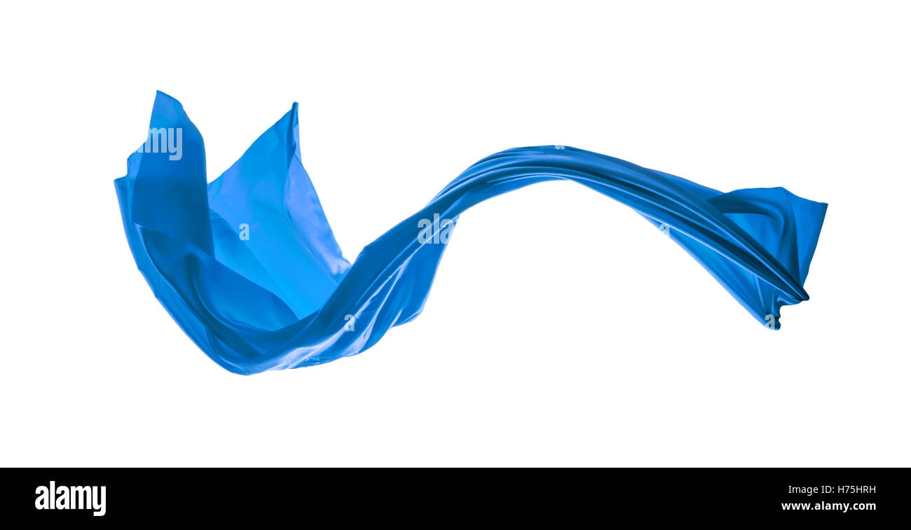 Tissu bleu isolé sur fond blanc Banque D'Images