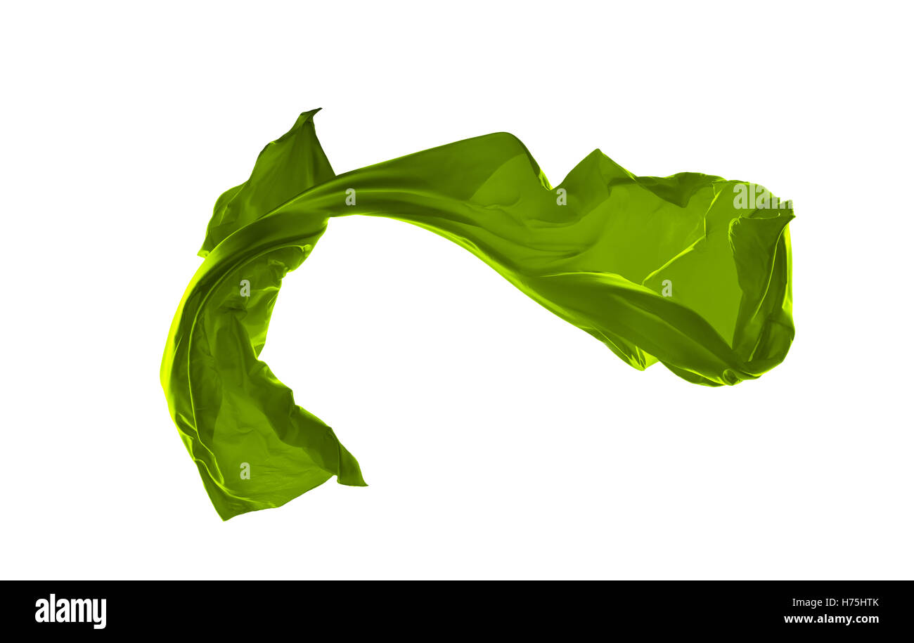 Tissu vert isolé sur fond blanc Banque D'Images