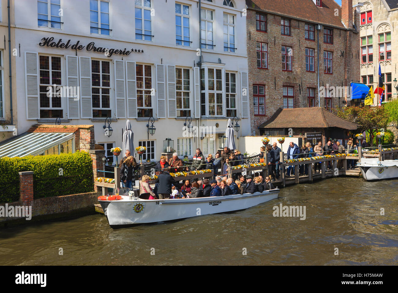 Des excursions en bateau à Bruges, Belgique Banque D'Images