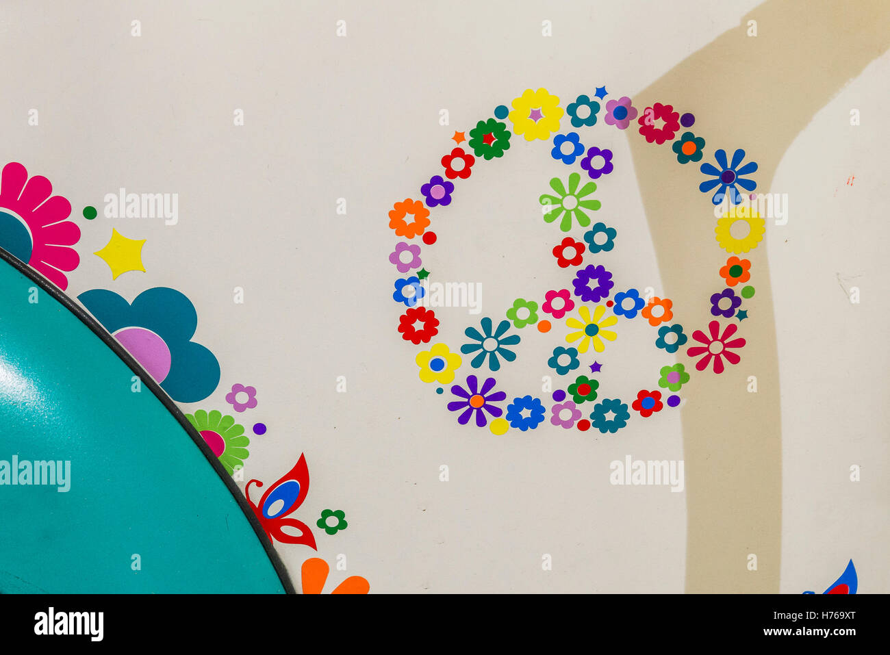 Symbole de paix flower power Banque D'Images