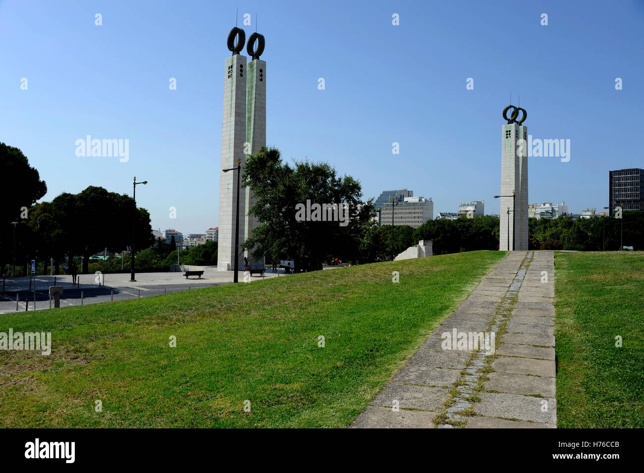 Monument à la révolution des Œillets, Parque Edouardo VII, parc Édouard VII, Lisboa, Lisbonne, Portugal Banque D'Images