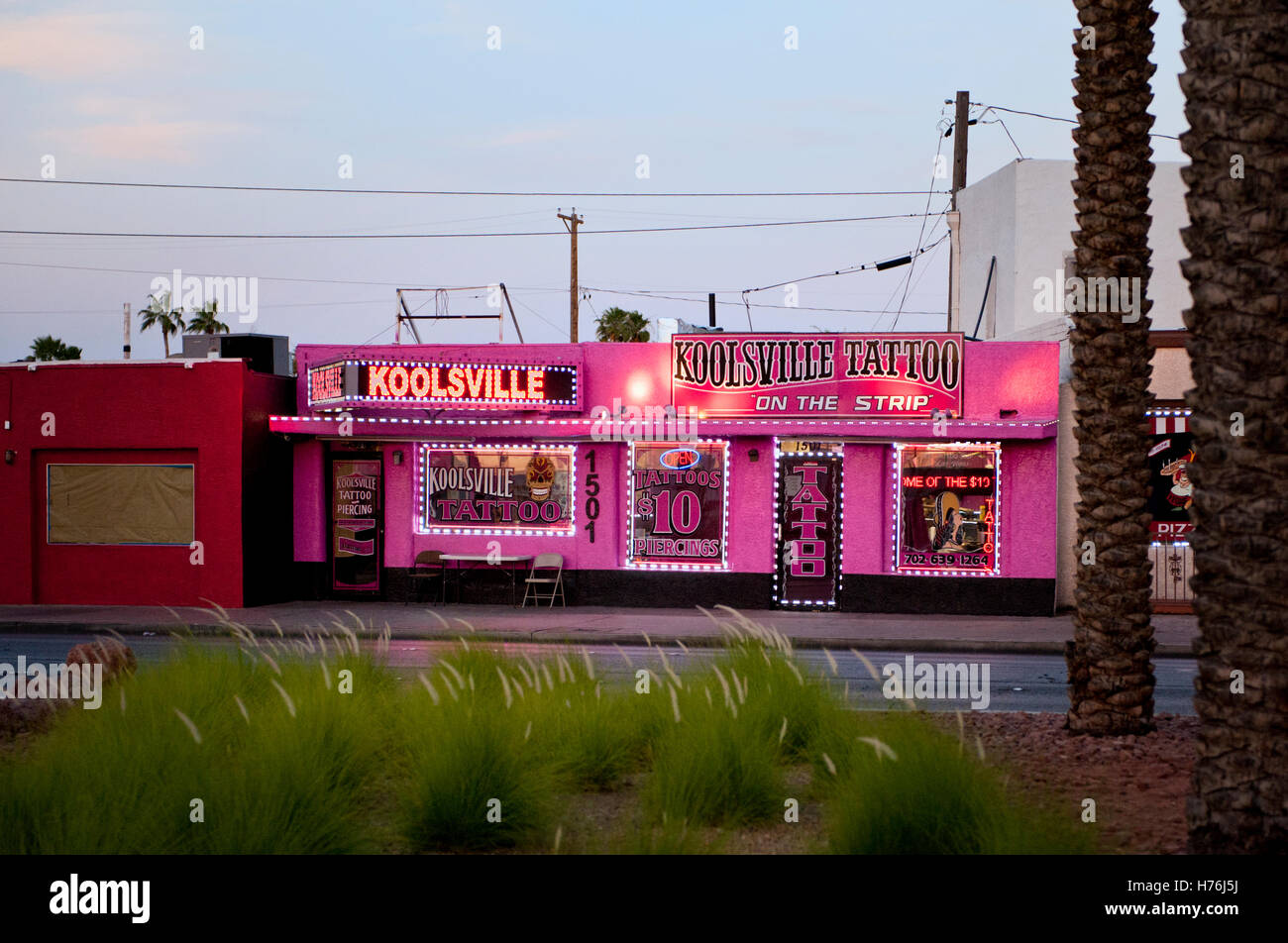 Koolsville tatouage dans le centre-ville de Las Vegas au Nevada Banque D'Images