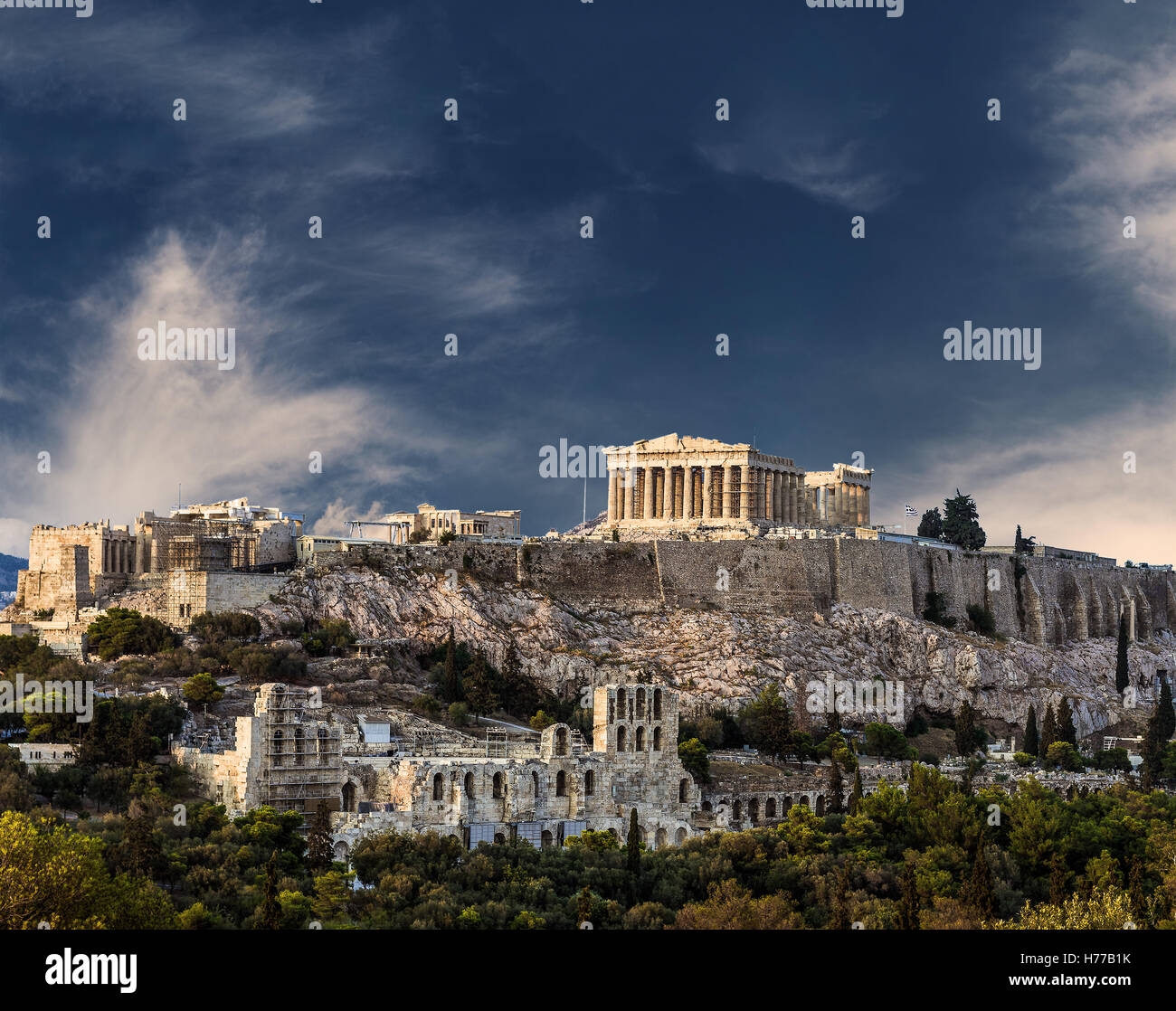 Le temple du Parthénon, l'acropole d'Athènes, Athènes, Grèce Banque D'Images