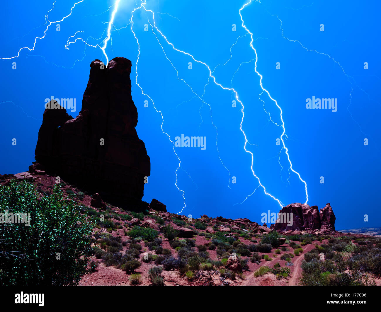 Orage, Mystery Valley, Arizona, États-Unis Banque D'Images