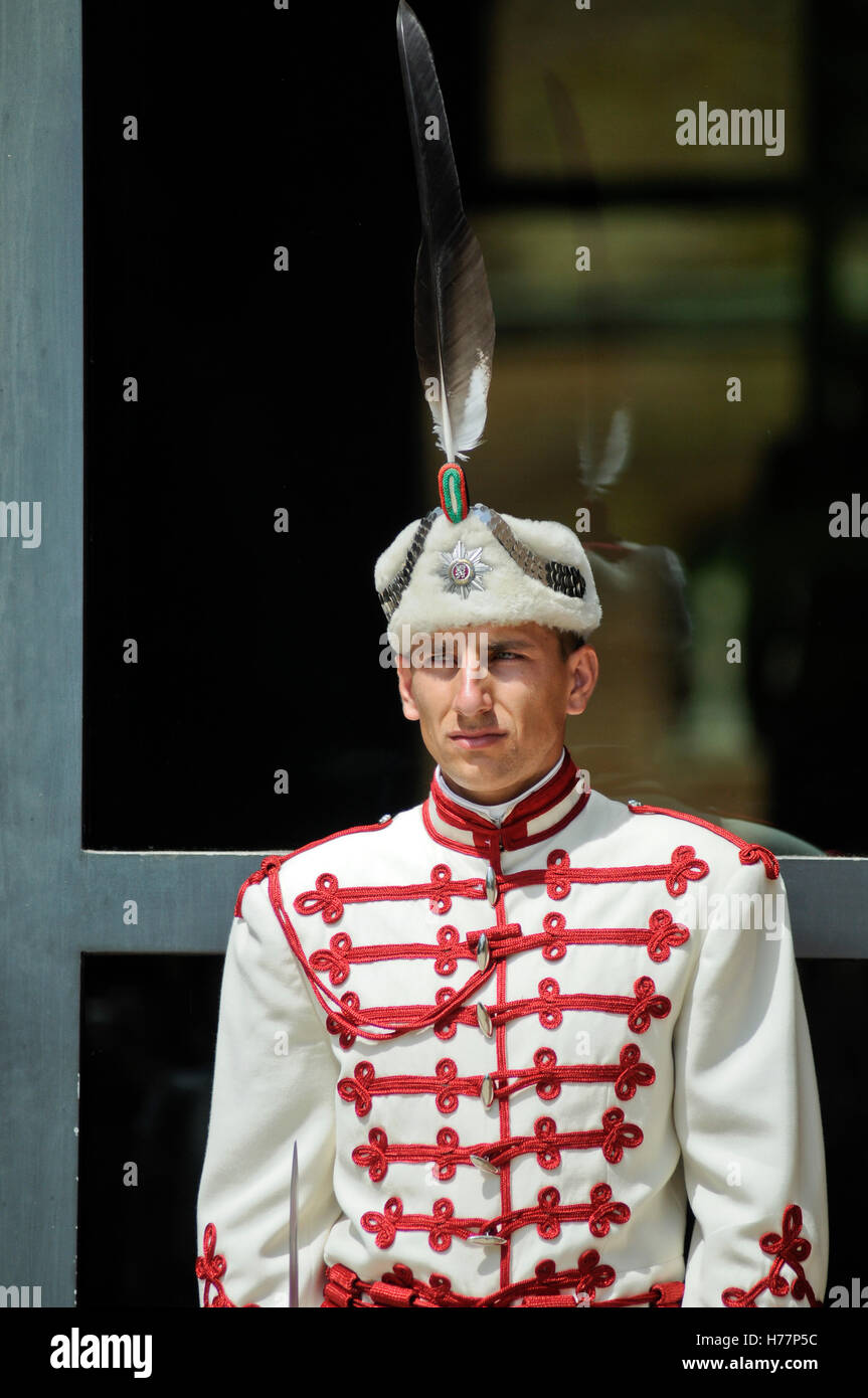 Garde présidentielle à Sofia, Bulgarie. Banque D'Images