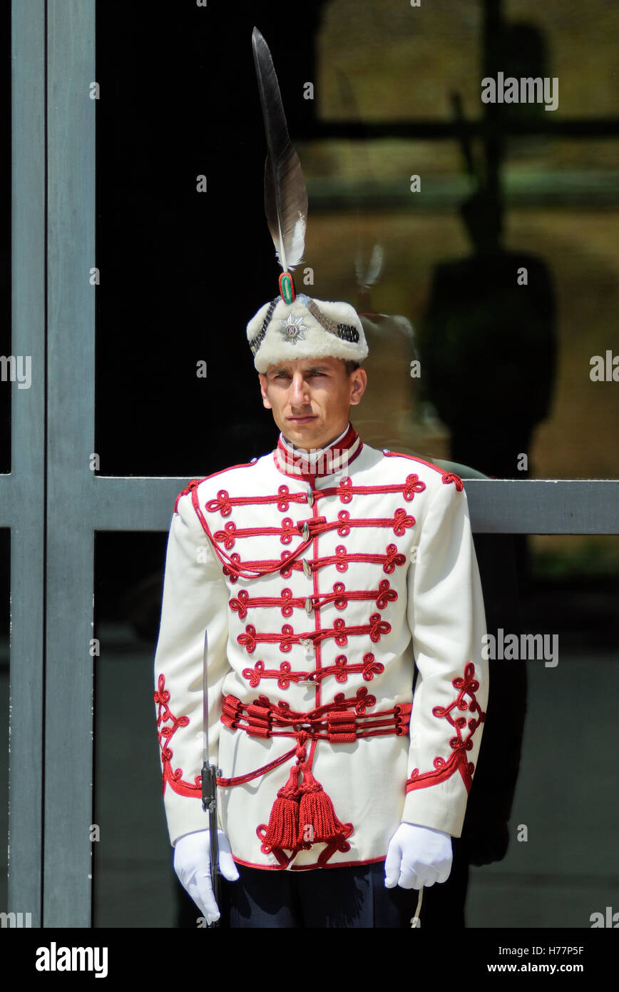 Garde présidentielle à Sofia, Bulgarie. Banque D'Images