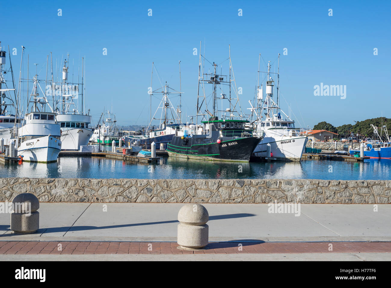 Bateaux amarrés au port de thon. San Diego, Californie, USA. Banque D'Images