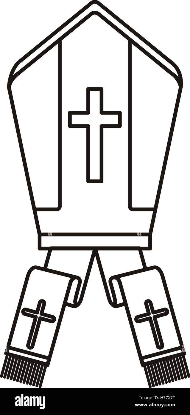 Le pape hat avec croix religieuses sur fond blanc. vector illustration Illustration de Vecteur Le pape hat avec croix religieuses sur fond blanc. vector illustration Illustration de Vecteur