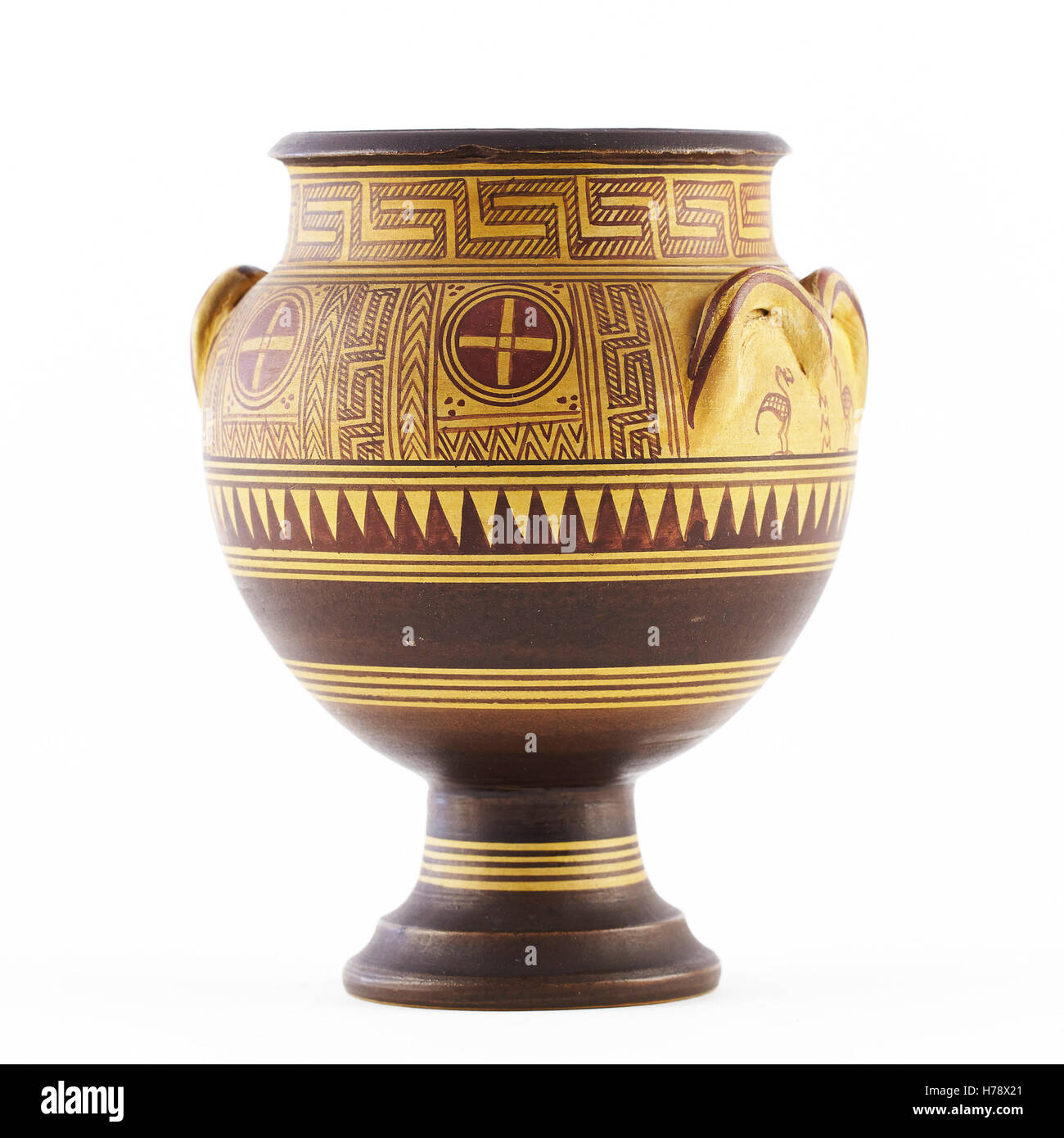Vase d'argile peint. Atica. La Grèce. Banque D'Images