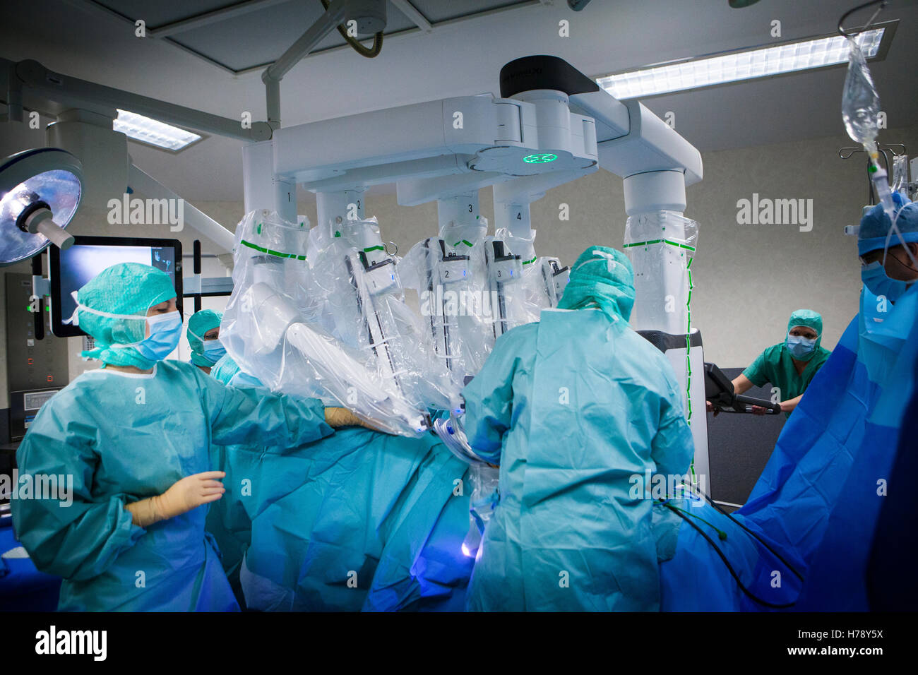 La chirurgie assistée par robot Banque D'Images