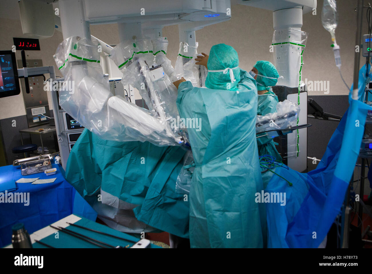 La chirurgie assistée par robot Banque D'Images