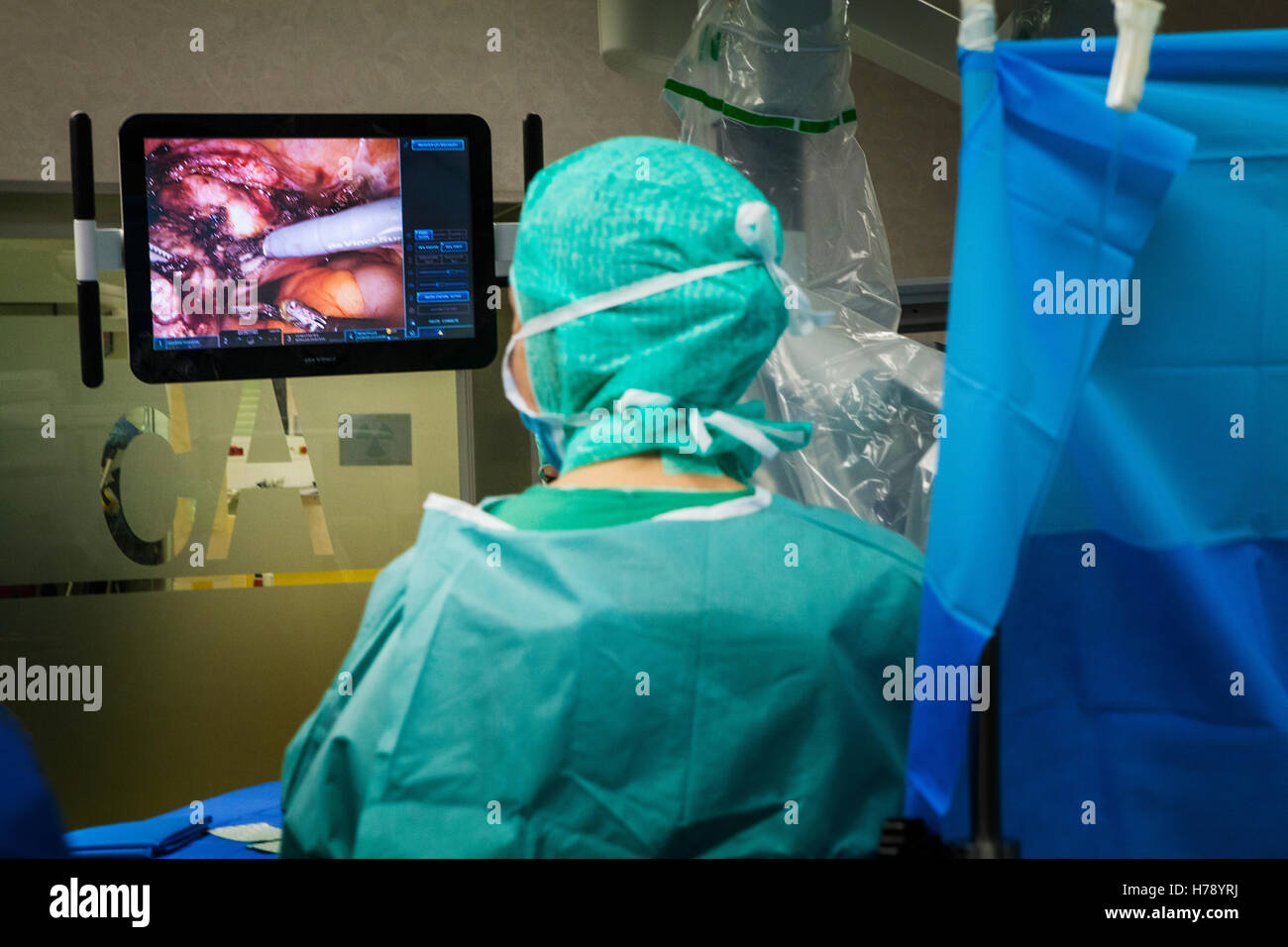 La chirurgie assistée par robot Banque D'Images