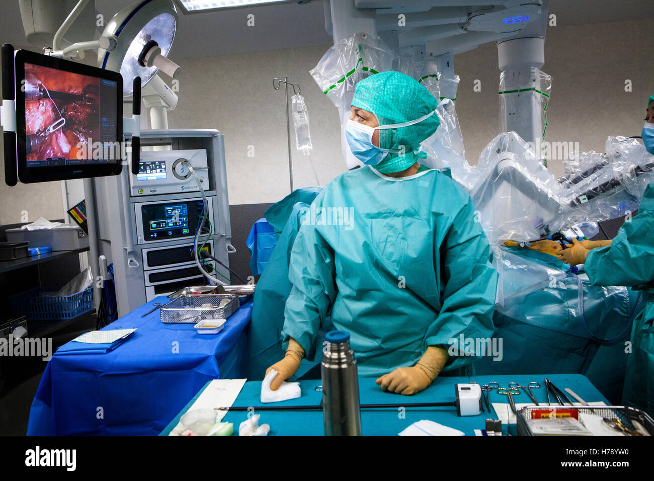 La chirurgie assistée par robot Banque D'Images