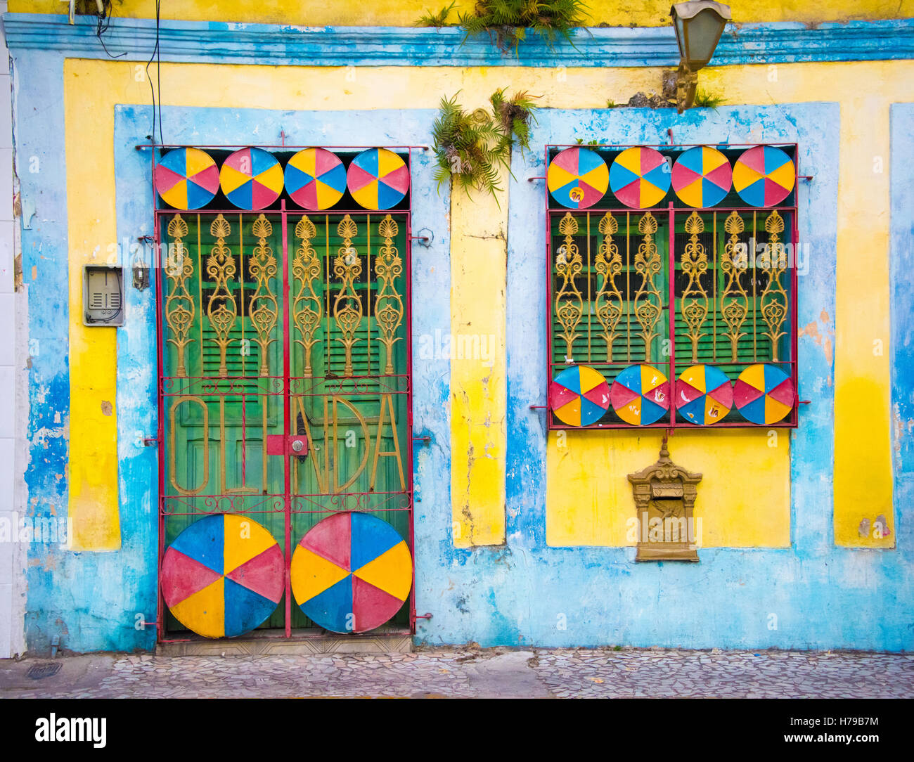 Maison colorée à Olinda Brésil Banque D'Images