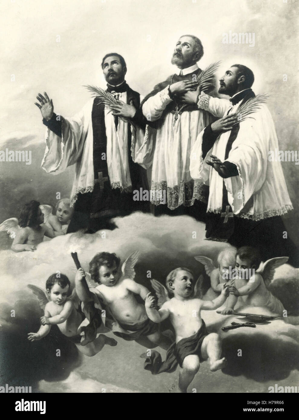 Les prêtres de l'Cassovienses avec anges Banque D'Images