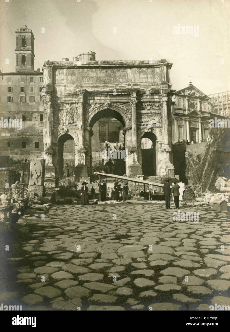 Arc de Septime Sévère, Rome, Italie Banque D'Images