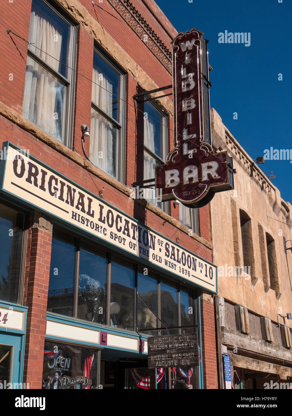 Wild Bill Bar, Lower Main Street, Deadwood, Dakota du Sud. Banque D'Images