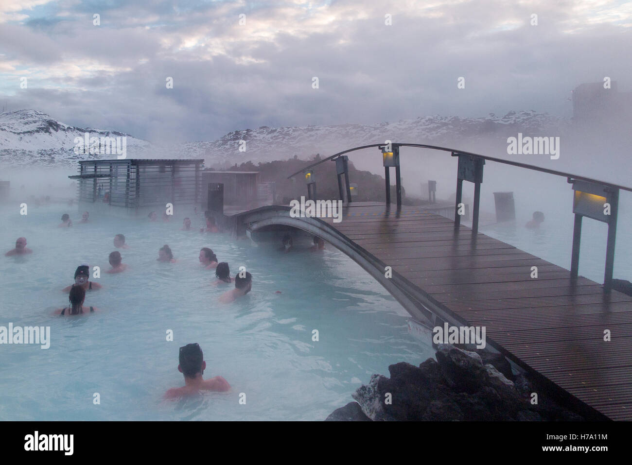 Spa géothermal Blue Lagoon Grindavik Iceland Banque D'Images