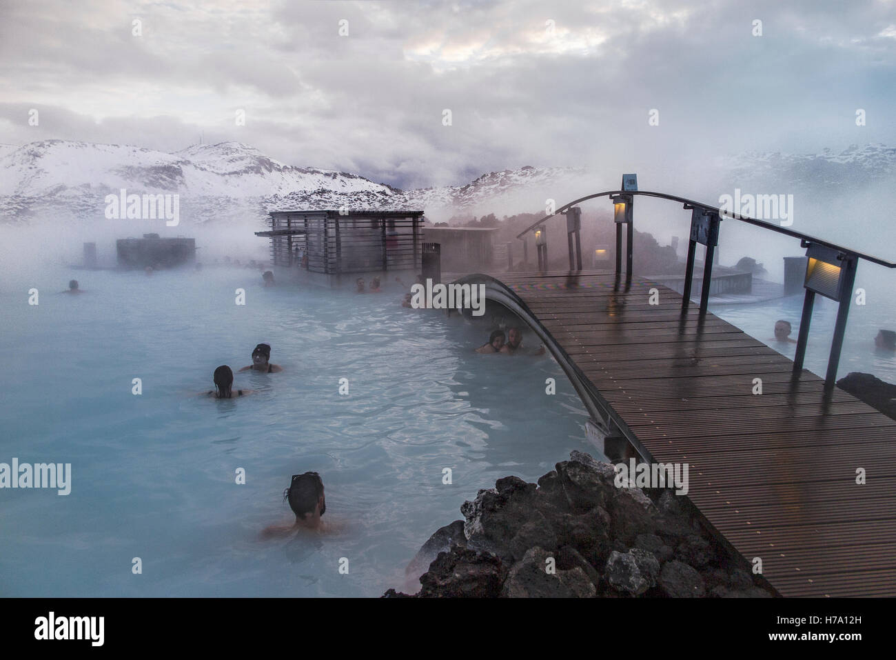 Spa géothermal Blue Lagoon Grindavik Iceland Banque D'Images