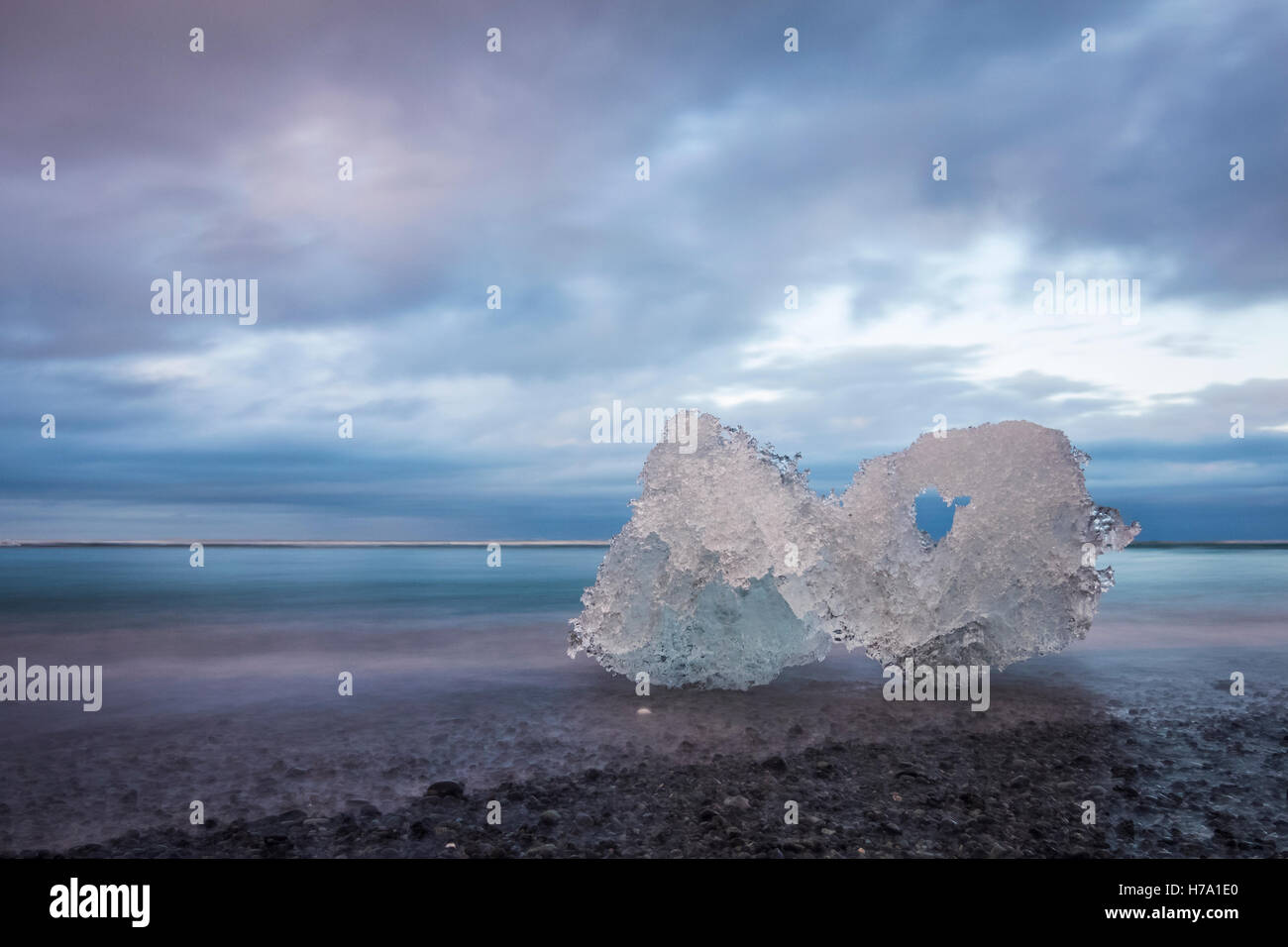 Plage du diamant, l'Islande, Jökulsárlón Banque D'Images Plage du diamant, l'Islande, Jökulsárlón Banque D'Images