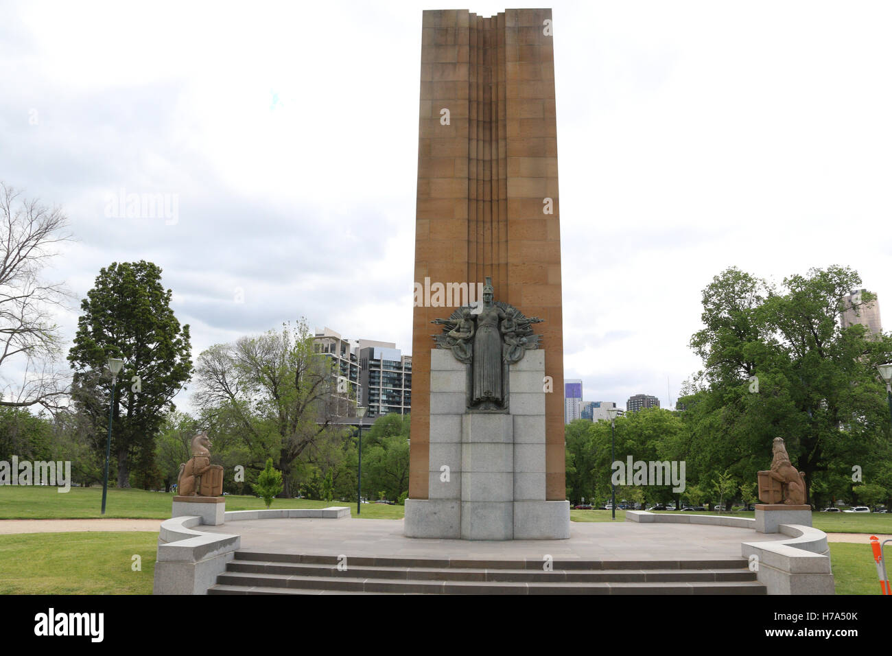 Le roi George V memorial dans le parc du domaine des rois à Melbourne. Banque D'Images