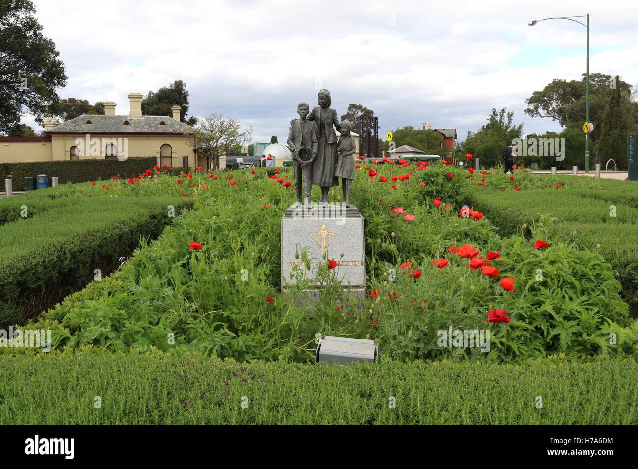 L'héritage de coquelicots Flandre Jardin d'appréciation à ce culte du souvenir, à Melbourne. Banque D'Images