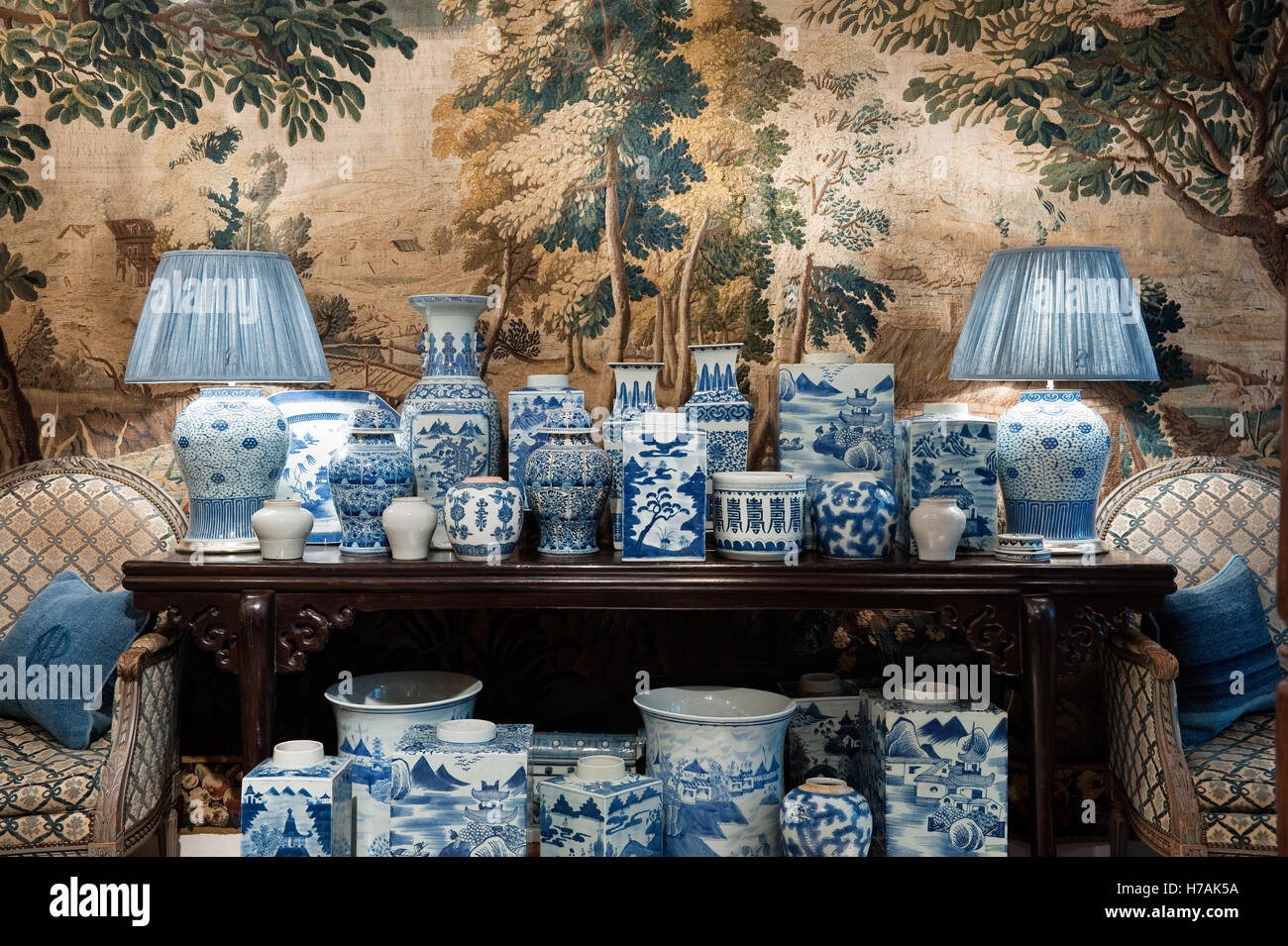 Vase Chinois En Porcelaine Bleu Et Blanc - Style Romantique Et Ancien - Neuf Avec étiquettes - Décoration D'intérieur