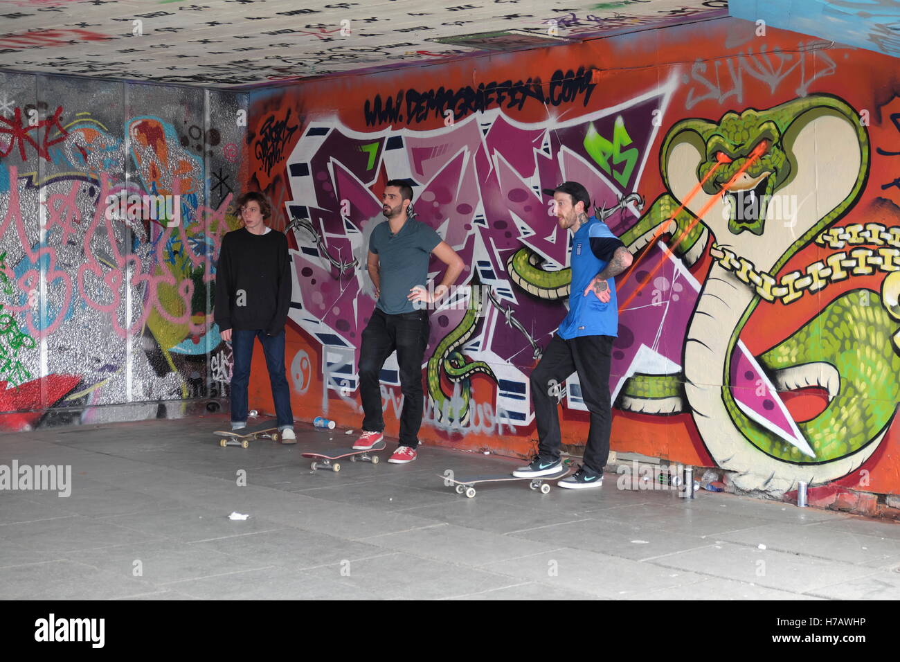 Le parc de skate dans th.e undercroft sur London's South Bank arts center Banque D'Images