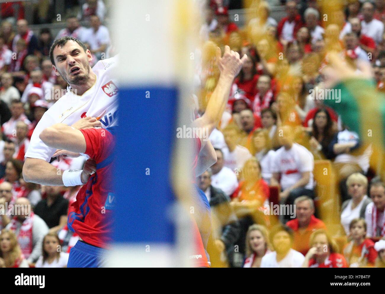 Gdansk, Pologne 3 novembre 2016 2018 Qualification Championnat d'Europe des hommes. Pologne / Serbie match à ERGO arena sports hall à Gdansk. Krzysztof Lijewski (3) en action pendant le jeu est vu. Credit : Michal Fludra/Alamy Live News Banque D'Images