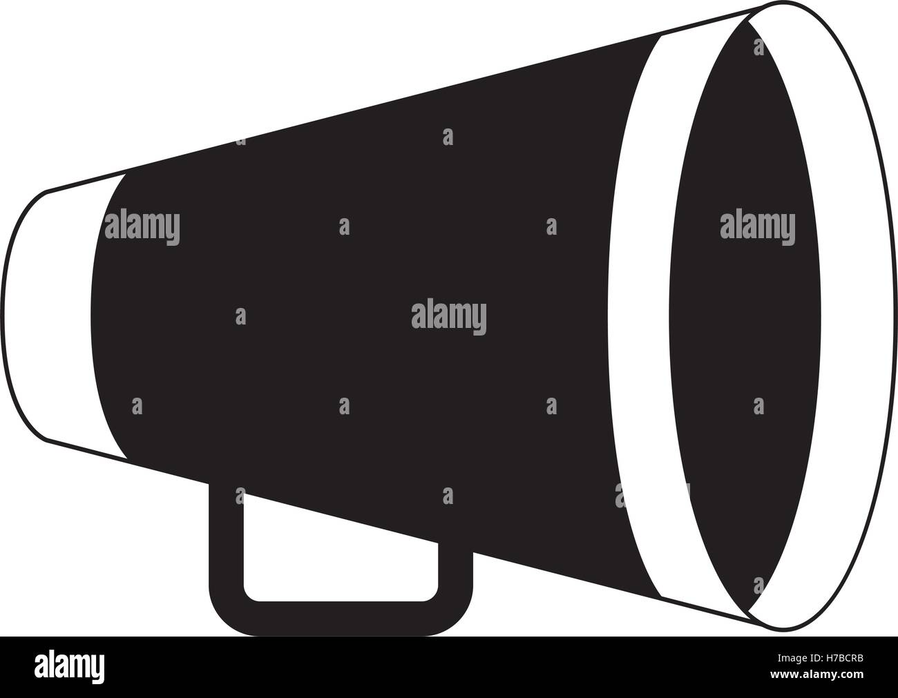 Silhouette de megaphone icon directeur jaune sur fond blanc. cinema design. vector illustration Illustration de Vecteur