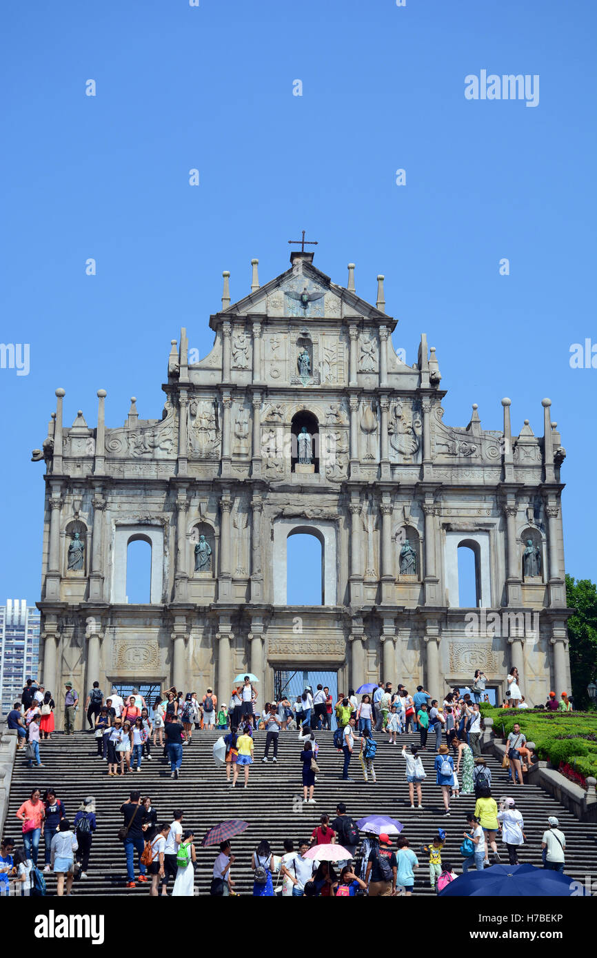 Ruine de l'église São Paulo Vieille ville Macao, Chine Banque D'Images