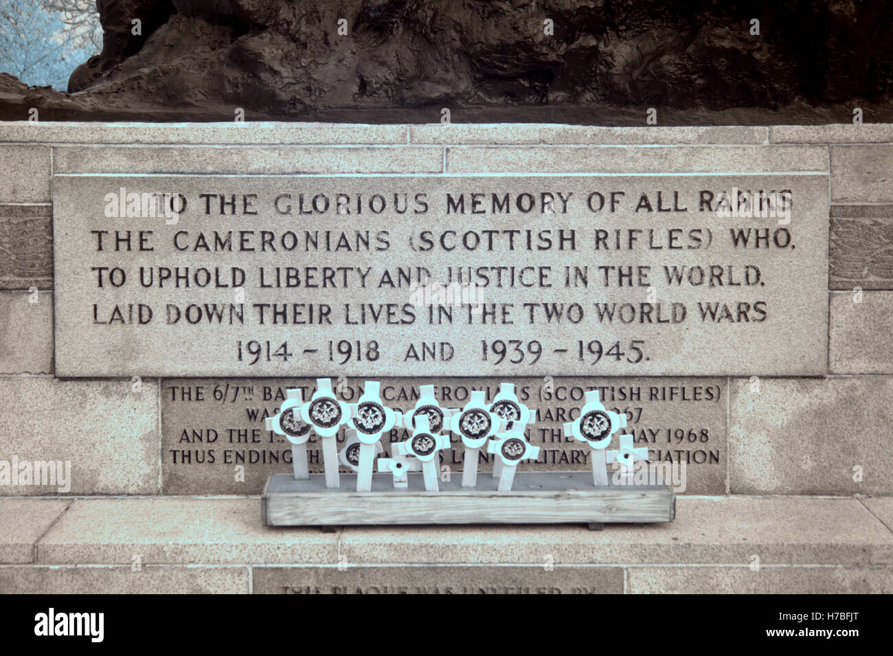 Le Camerounais (Scottish Rifles) War Memorial se trouve sur l'angle sud-ouest de Kelvingrove Park, près de Kelvingrove Art Gallery Banque D'Images