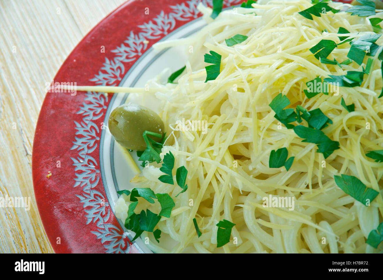 Al Spaghetti Spaghetti avec du fromage pecorino - fromage pecorino Banque D'Images