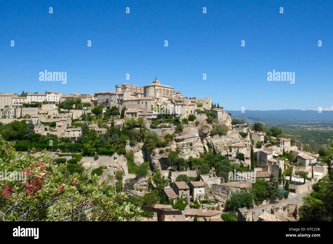 Vue sur Gordes, Provence-Alpes-Côte d'Azur, France Banque D'Images