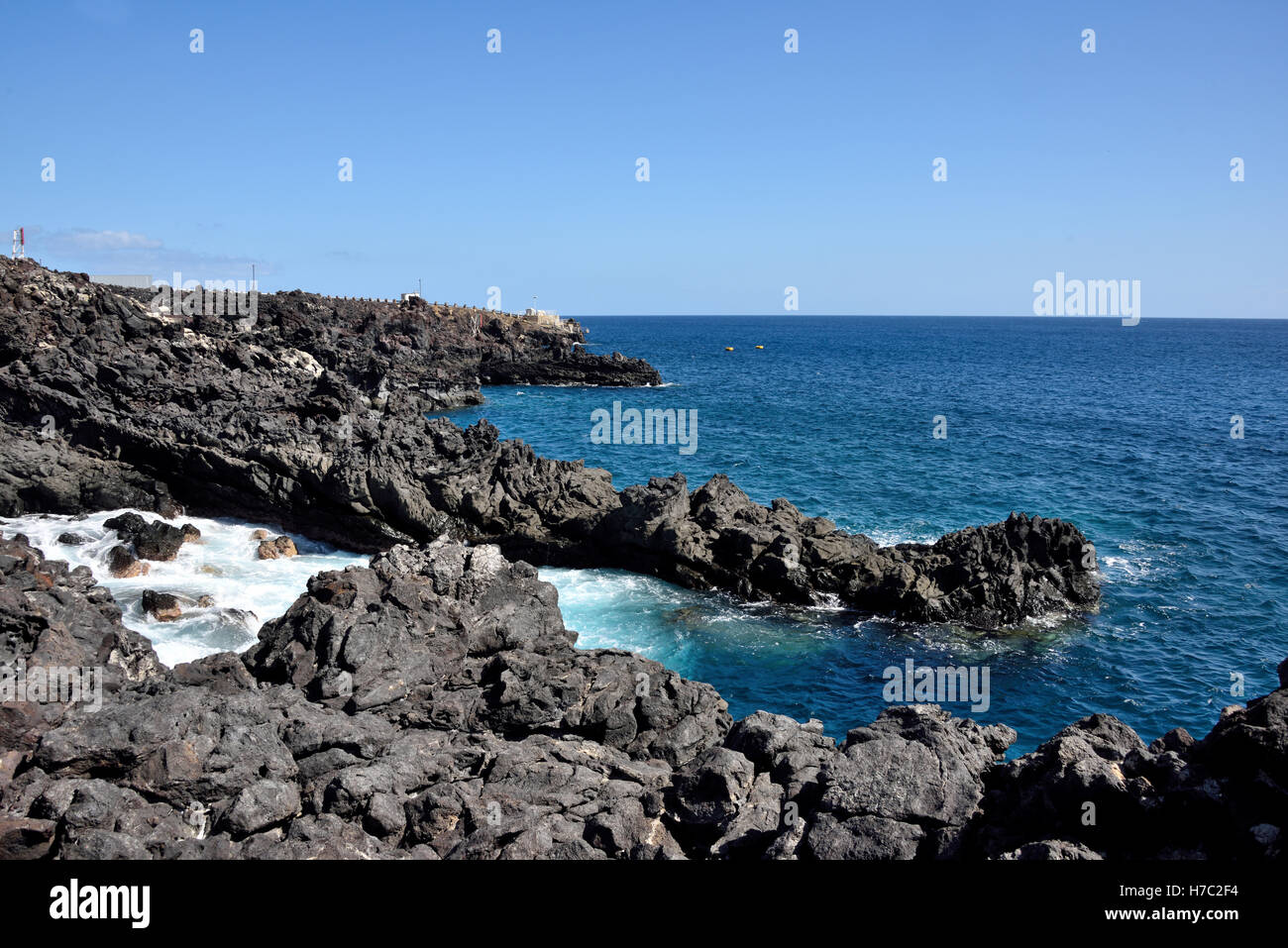 Des pierres à l'extrémité ouest de la plage, La Baie des Anglais, l'île de l'Ascension Banque D'Images