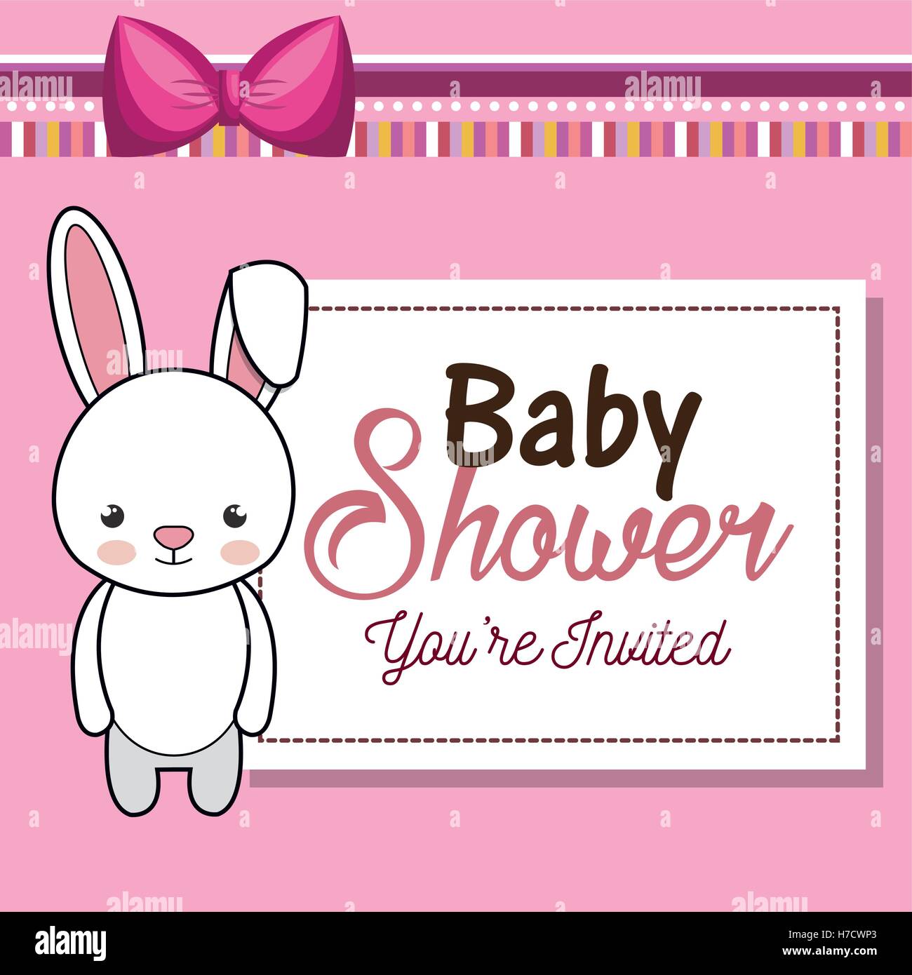 Invitation de douche de bébé avec animal en peluche vector illustration design Illustration de Vecteur