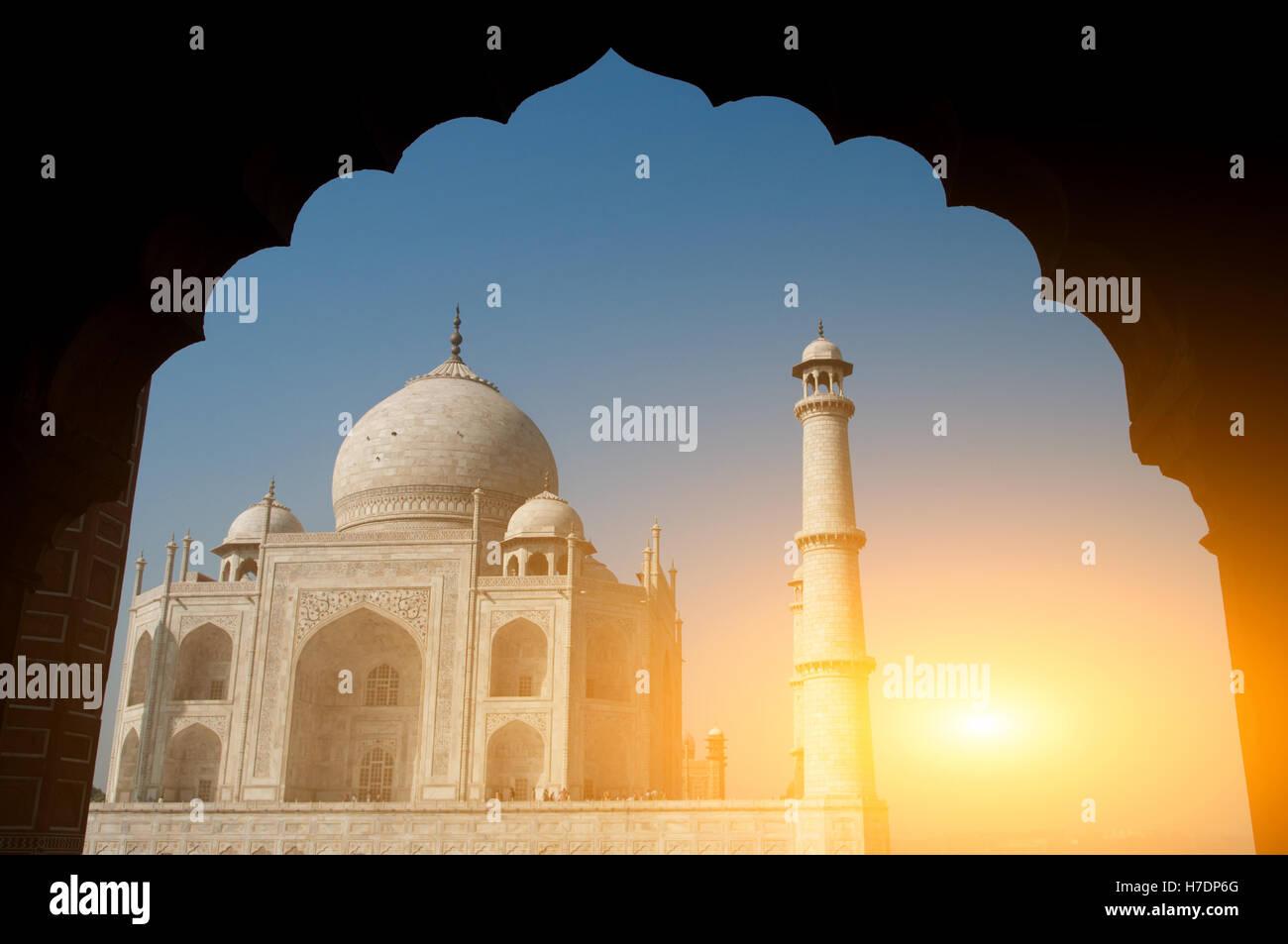 Taj Mahal sur archway Banque D'Images