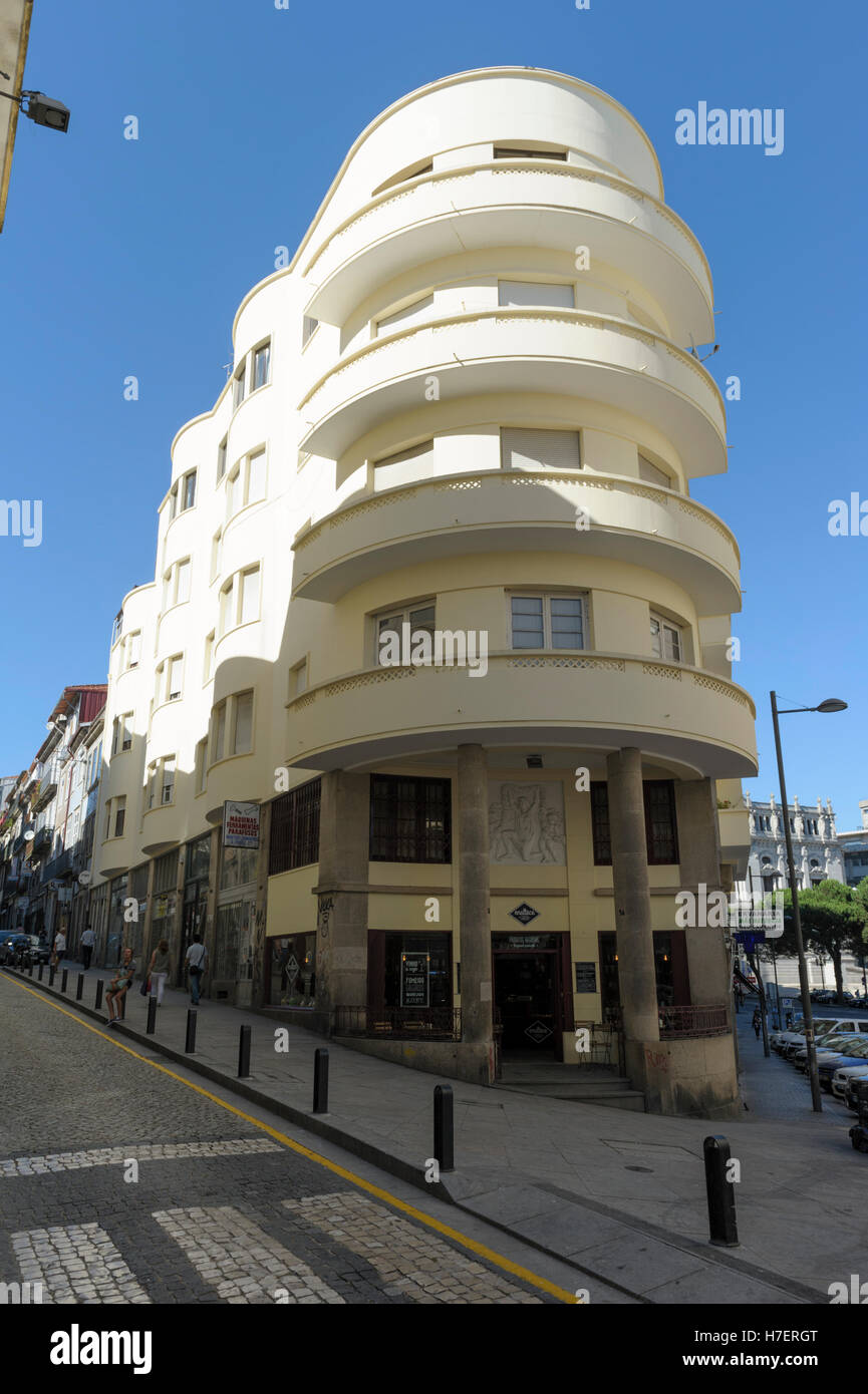 Bâtiment art déco sur la Rua Do Almada, 175, Porto, Portugal Banque D'Images