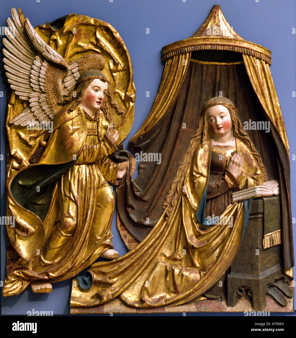 Annonciation 1520 Allemagne du sud allemande 16th siècle Annonciation, bénie, Vierge Marie, l'annonce par l'ange Gabriel, Marie qu'elle concevrait, porte un fils par une naissance vierge, devient la mère de Jésus Christ, Messie chrétien et fils de Dieu, Incarnation, Annonciation, bénie, Vierge Marie, L'annonce par l'ange Gabriel, Marie qu'elle concevrait, porte un fils par une naissance vierge, devient la, mère de Jésus Christ, Messie chrétien et fils de Dieu, Incarnation, Banque D'Images