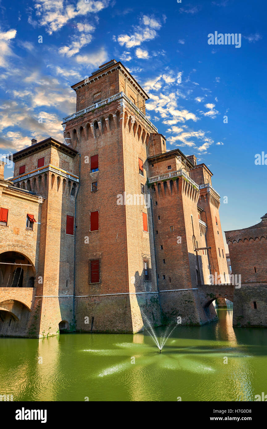 Château d'Este ou Castello di San Michele, le 16e siècle Este Marquis fortification, Farrara, Italie du Nord Banque D'Images