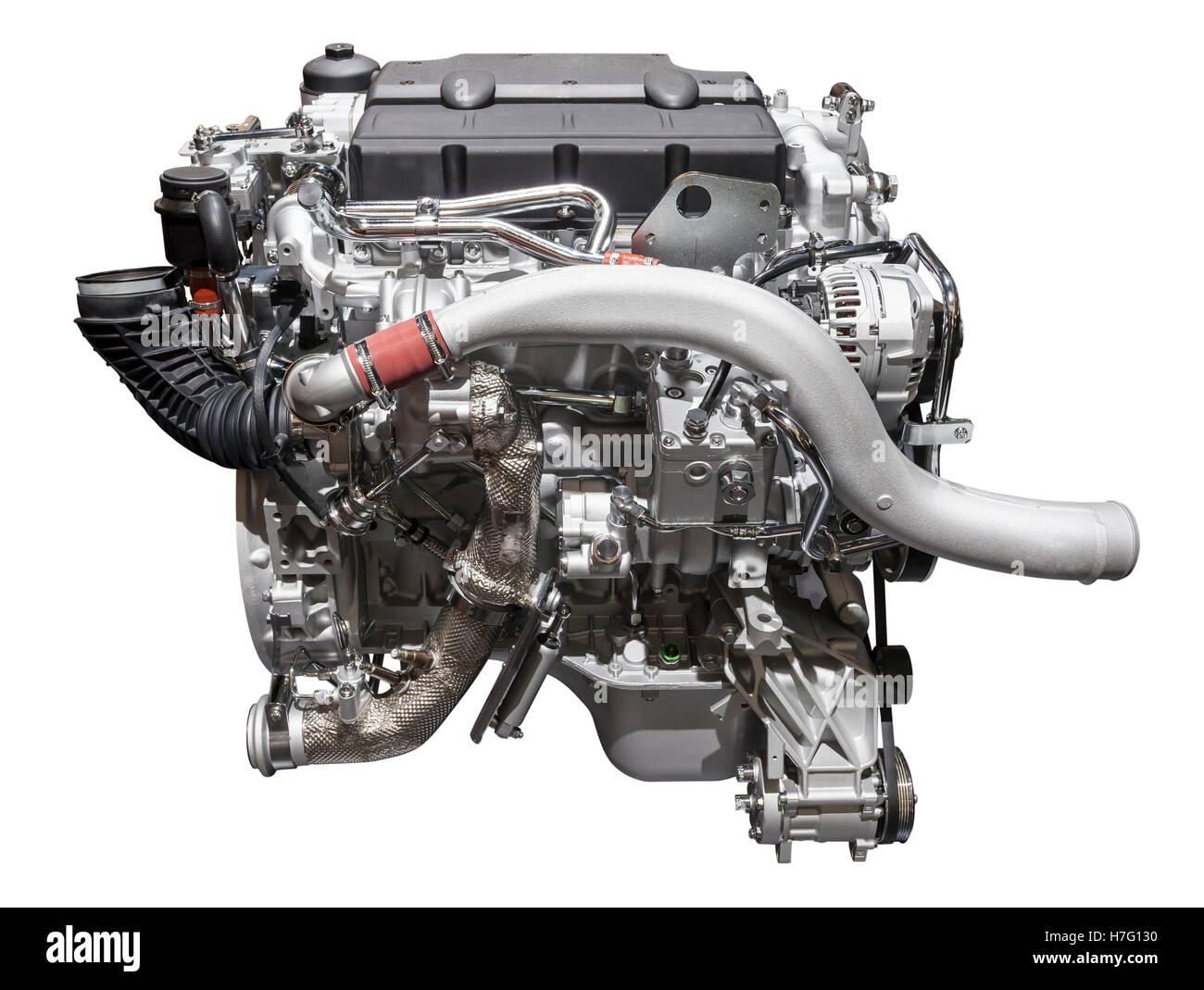 Six cylindres moderne moteur turbo diesel à usage intensif isolated on  white Photo Stock - Alamy