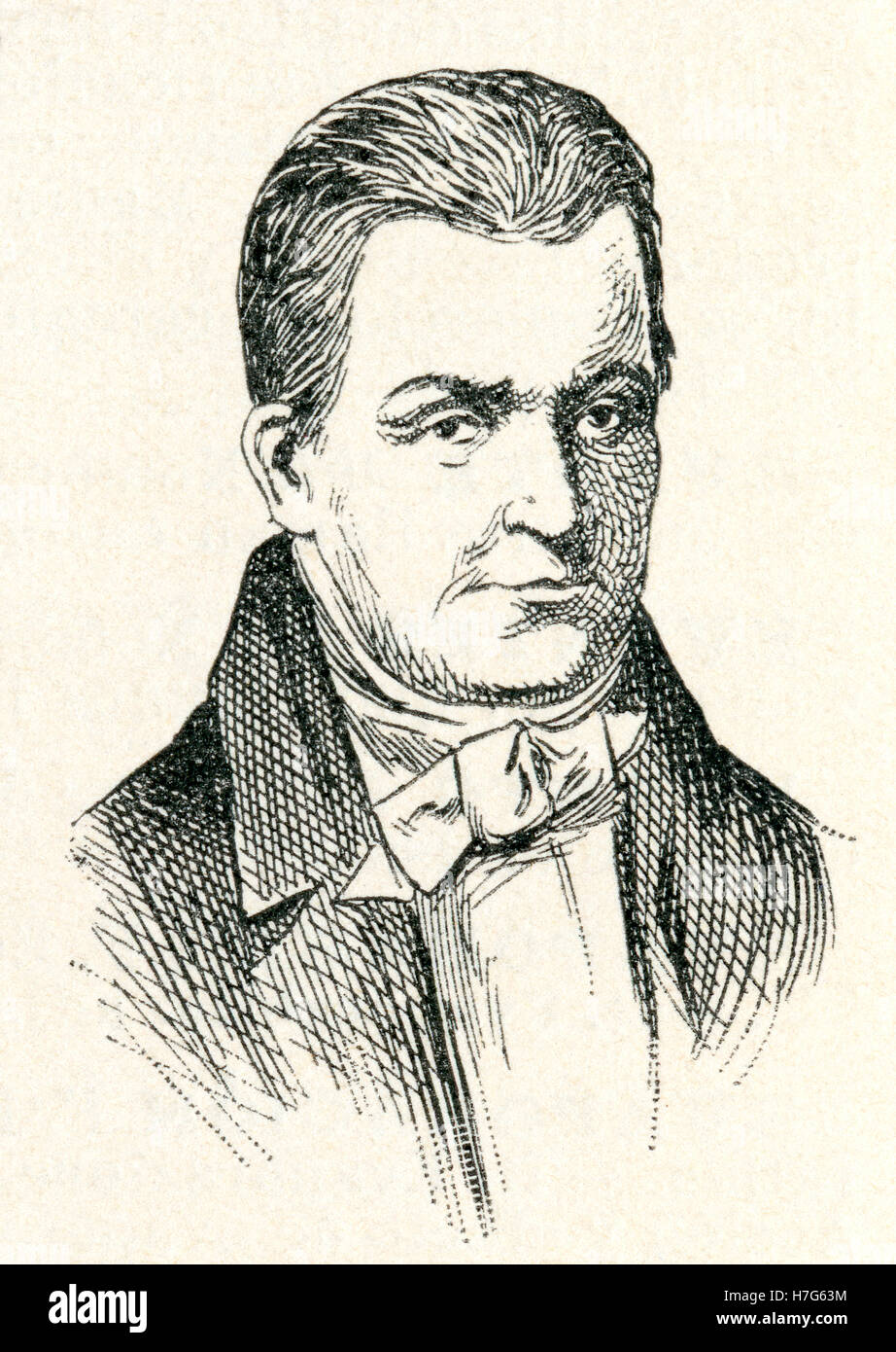 Oliver Evans, 1755 - 1819. L'inventeur américain, ingénieur et homme d'affaires. Banque D'Images