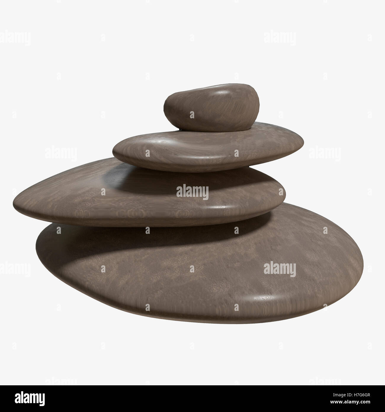 Pierres zen rouge rendu 3D Banque D'Images