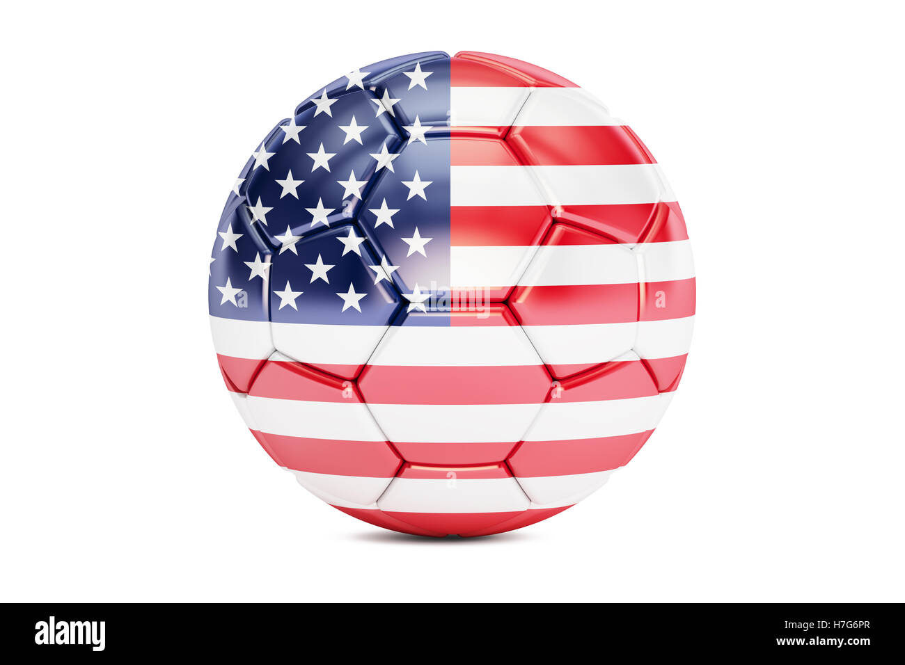 Ballon de football avec le drapeau des Etats-Unis, 3D Rendering Banque D'Images