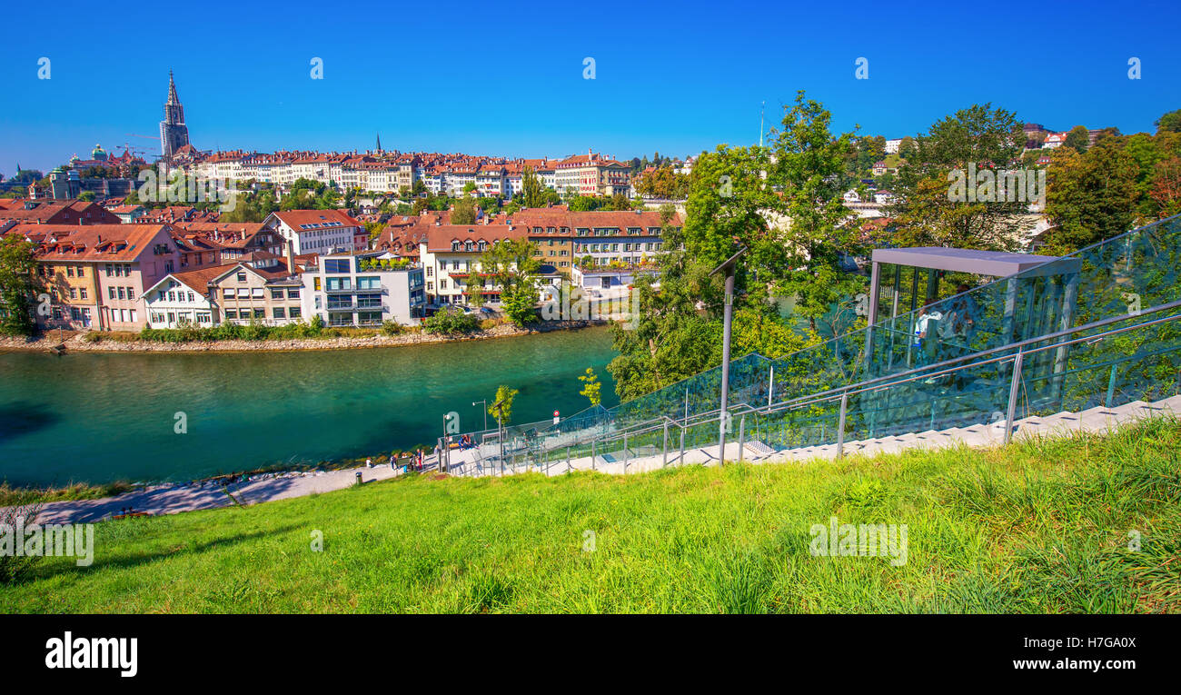 Berne, Suisse - le 25 septembre 2016 - Ascenseur dans le centre-ville de Berne. Berne est la capitale de la Suisse et la quatrième plus peuplée de c Banque D'Images