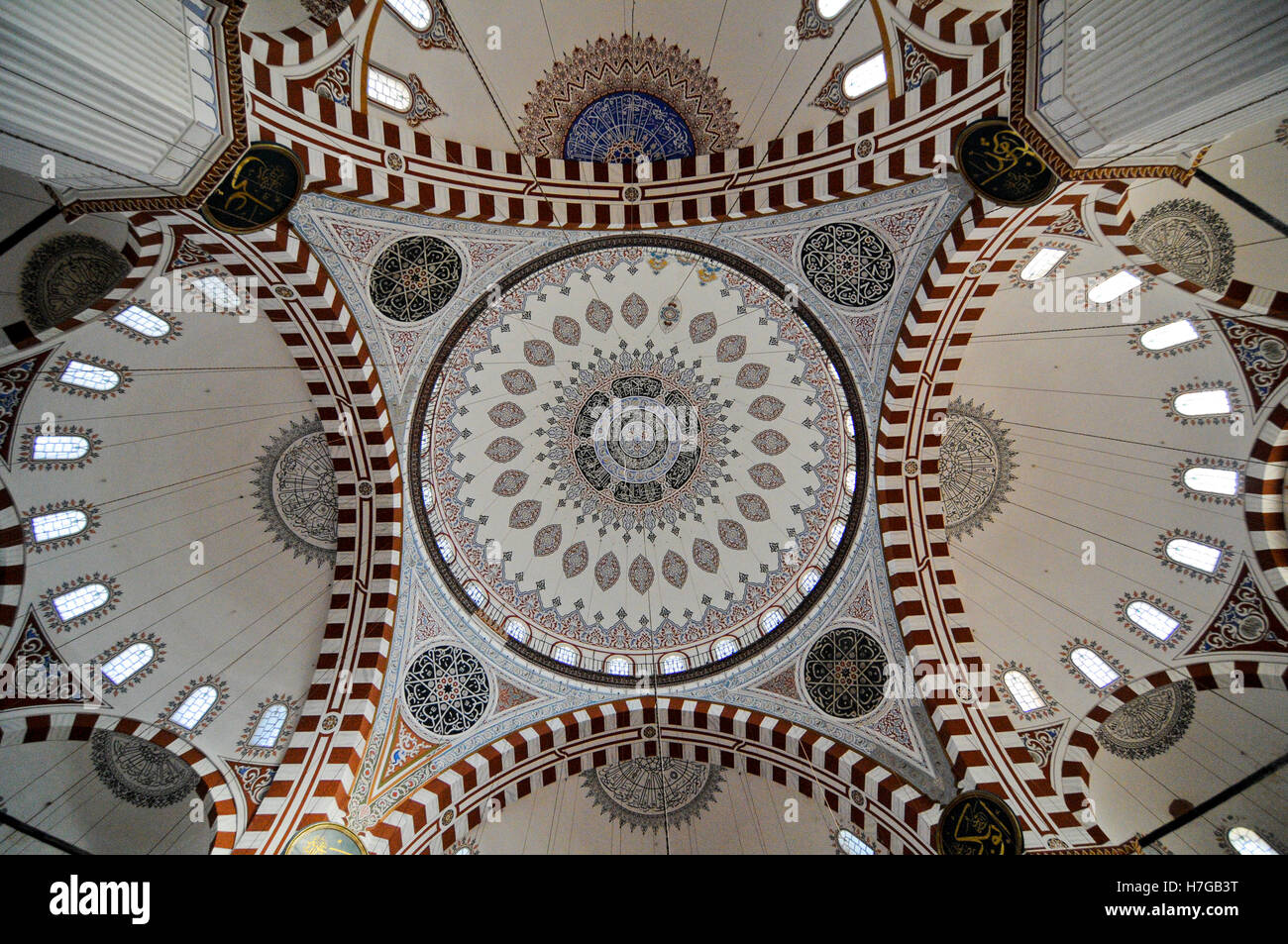 Mosquée Şehzade ( 'La Mosquée du Prince), de l'intérieur du dôme. Istanbul, Turquie Banque D'Images