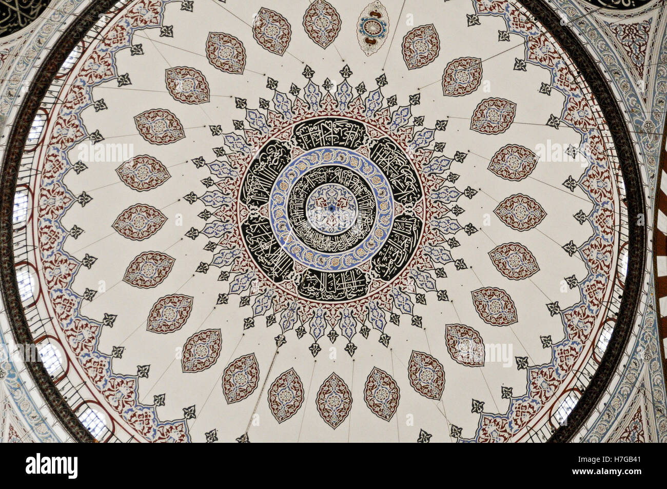 Mosquée Şehzade ( 'La Mosquée du Prince), de l'intérieur du dôme. Istanbul, Turquie Banque D'Images