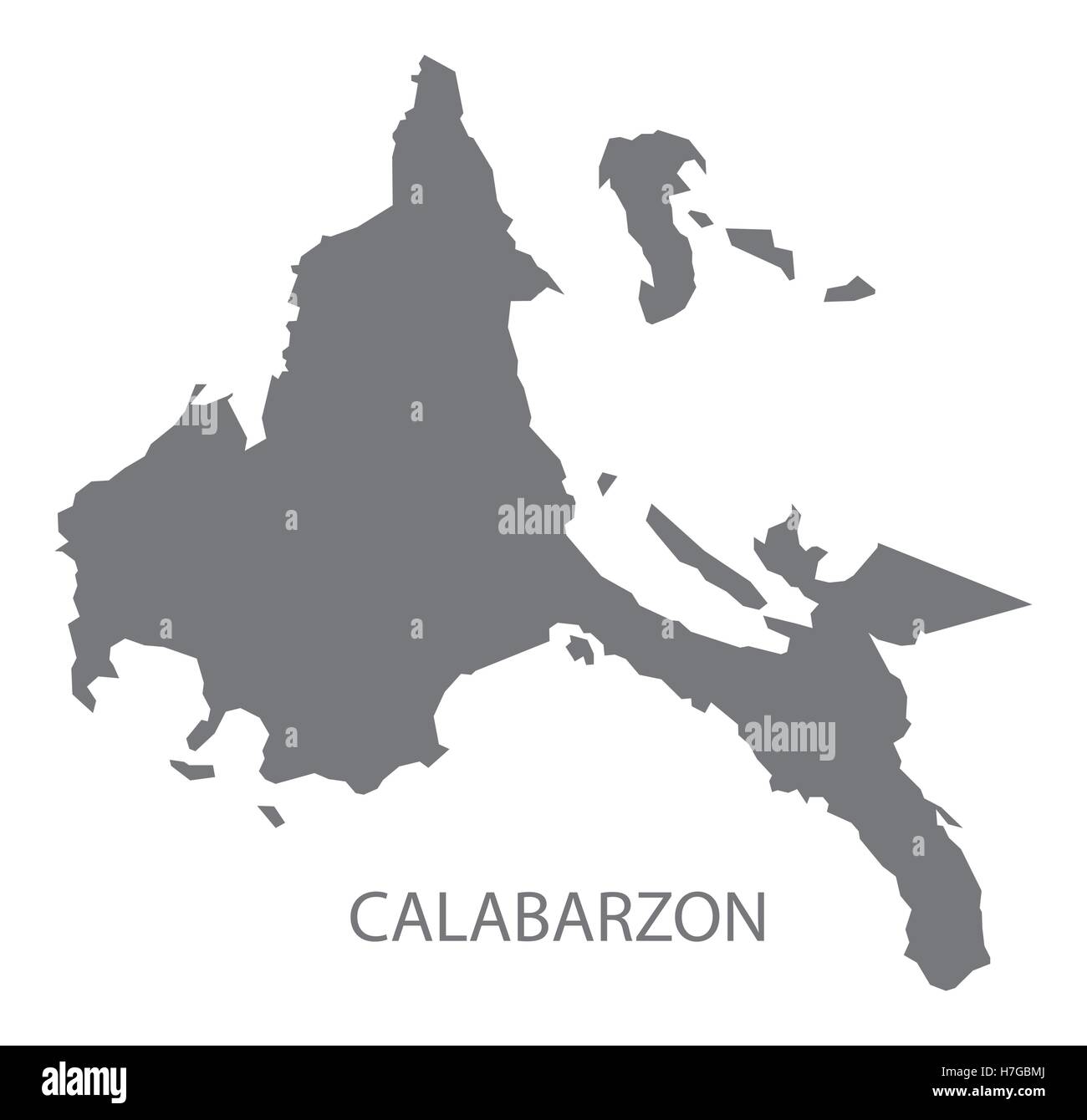 Carte Philippines Calabarzon gray Illustration de Vecteur
