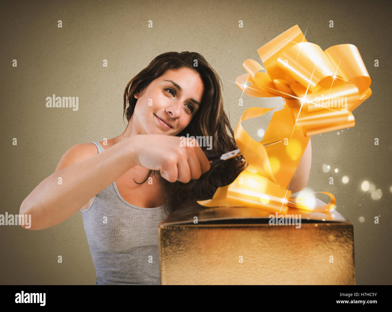 Préparer des cadeaux de Noël Banque D'Images