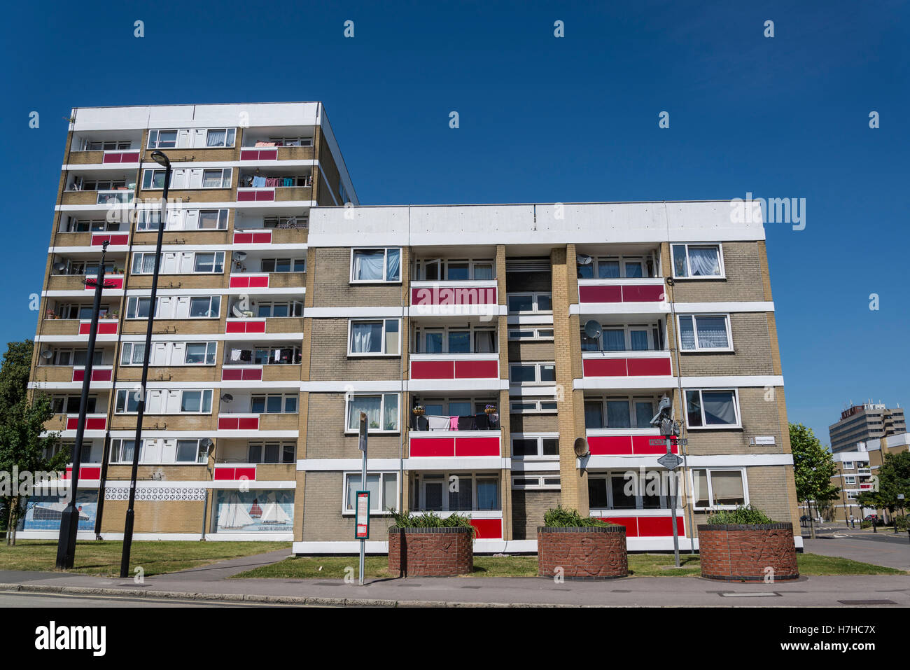 Logement social, Southampton, England, UK Banque D'Images